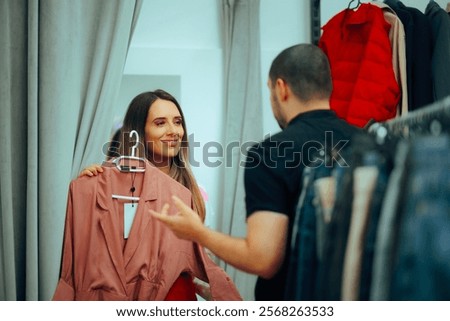 Similar – Image, Stock Photo matter of opinion Woman