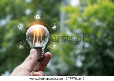 Similar – Image, Stock Photo Light bulbs against an orange background