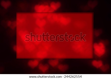 red Heart bokeh background, Love concept,abstract background,copy space,message space