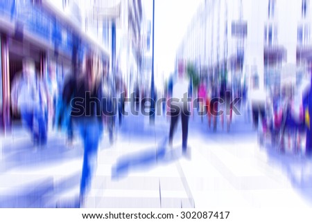 people walking on the street,blurry street rush hour background