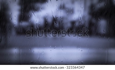Rainy days,Rain drops on window with blured people passing by ,rainy weather,rain background,