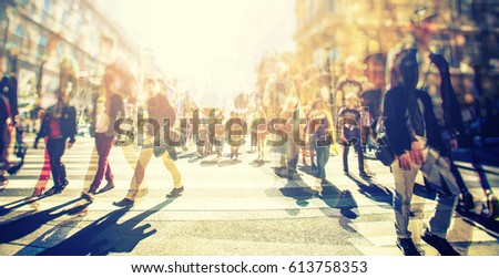 Similar – Image, Stock Photo Anonymous traveling man walking along wooden footbridge