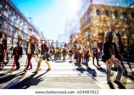 Similar – Image, Stock Photo an anonymous, blurry crowd on the beach