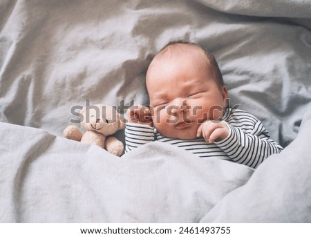 Similar – Image, Stock Photo Cute baby sleeping on bed