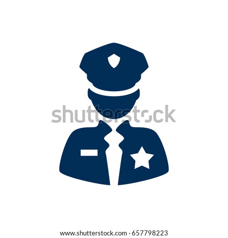 Isolated Policeman Icon Symbol On Clean Background. Vector Officer Element In Trendy Style.