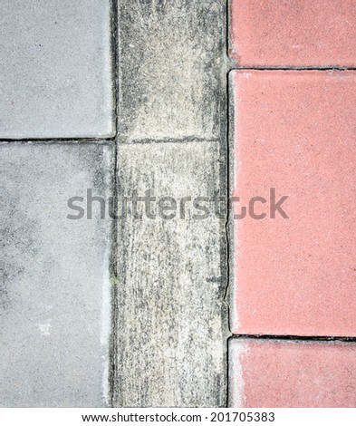 old dirt tile color with concrete block pattern floor street cover