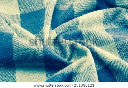 cotton plaid color fabric textile background pattern with retro filter