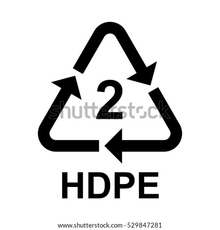 Plastic recycling symbol HDPE 2 , Plastic recycling code HDPE 2 , vector illustration.