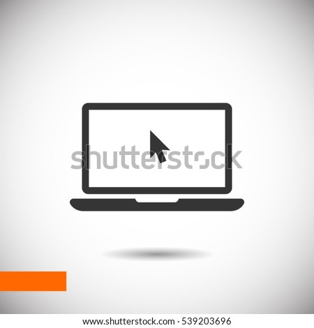 Laptop with cursor vector icon