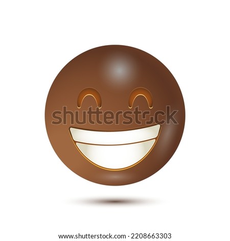 Grin, Beaming face with smiley eyes, cheesy face. funny yellow emoticon. realistic emoticon. Isolated 3D. for emoticon characters design collection. for web interface