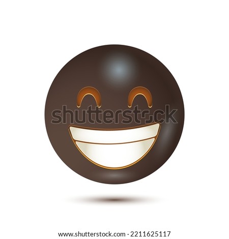 Grin, Beaming face with smiley eyes, cheesy face. funny yellow emoticon. realistic emoticon. isolated in white background. Vector Emoticon. for web interface