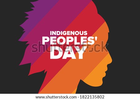 Indigenous Peoples Day. Holiday concept. Template for background, banner, card, poster with text inscription. Vector EPS10 illustration