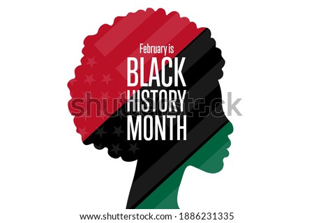 February is National Black History Month. Holiday concept. Template for background, banner, card, poster with text inscription. Vector EPS10 illustration