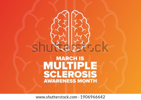 March is Multiple Sclerosis Awareness Month. Holiday concept. Template for background, banner, card, poster with text inscription. Vector EPS10 illustration