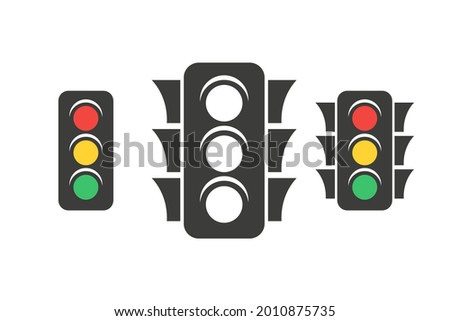 Traffic Light. Simple icon set. Flat style element for graphic design. Vector EPS10 illustration