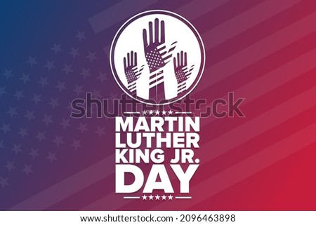 Martin Luther King Jr. Day. MLK. Holiday concept. Template for background, banner, card, poster with text inscription. Vector EPS10 illustration