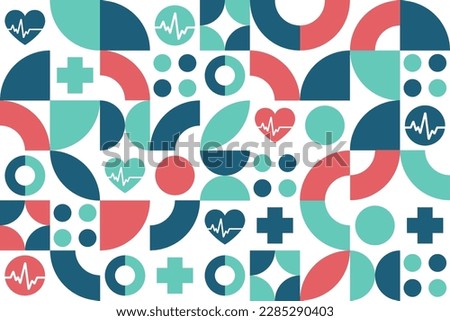 World Health Day. April 7. Seamless geometric pattern. Template for background, banner, card, poster. Vector EPS10 illustration