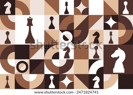 International Chess Day. July 20. Seamless geometric pattern. Template for background, banner, card, poster. Vector EPS10 illustration