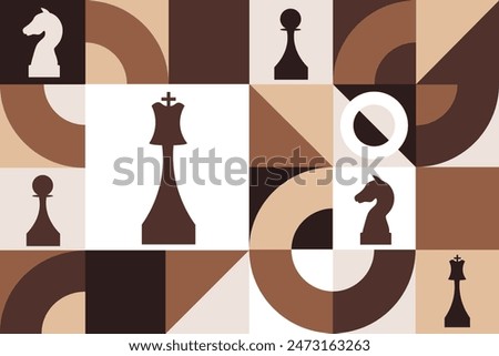 International Chess Day. July 20. Seamless geometric pattern. Template for background, banner, card, poster. Vector EPS10 illustration