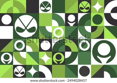 August is National Golf Month. Seamless geometric pattern. Template for background, banner, card, poster. Vector EPS10 illustration