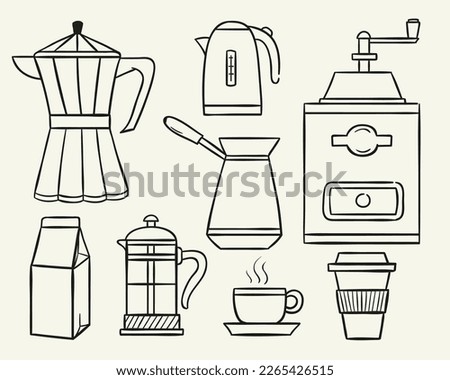 Coffee set. Hand drawn vector illustration