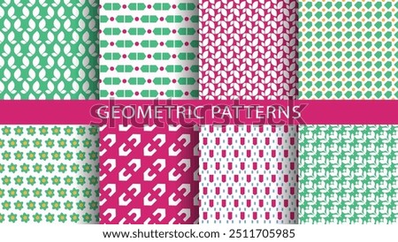 Set of seamless geometric patterns