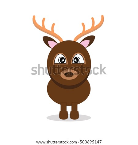 Elk Cartoon Isolated On White Background Stock Vector Illustration