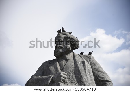 Similar – Image, Stock Photo Monument to Marx and Engels