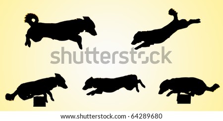 Jumpin dogs black silhouettes