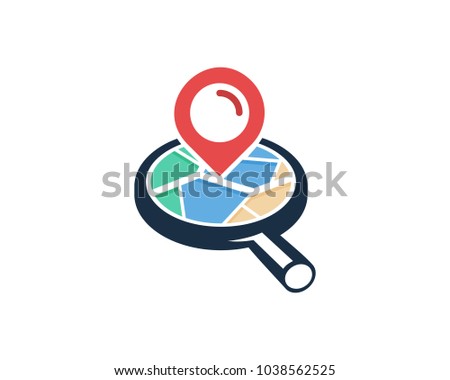 Map Search Icon Logo Design Element