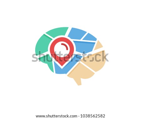 Brain Map Icon Logo Design Element