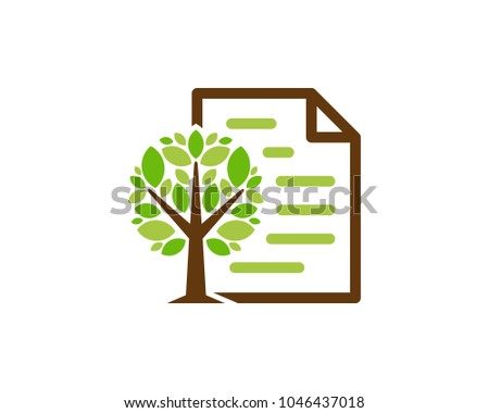 Document Tree Icon Logo Design Element