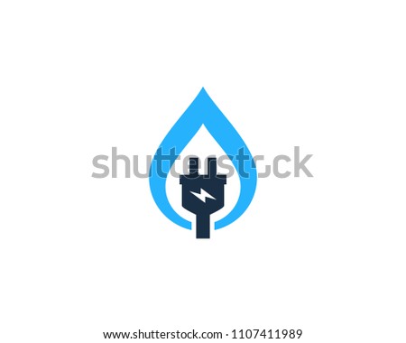 Electric Water Icon Logo Design Element