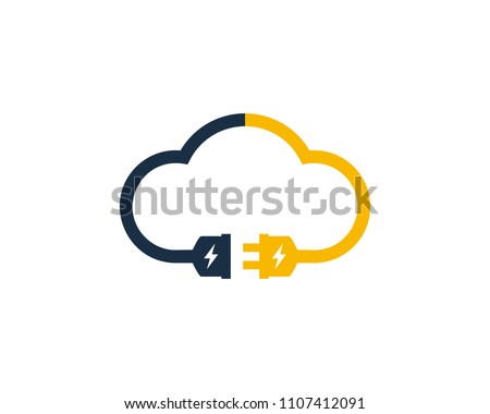Cloud Electric Icon Logo Design Element