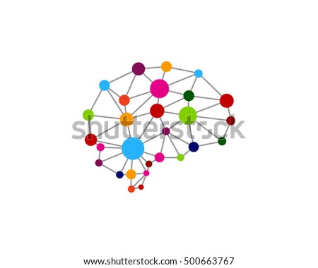 Brain Dot Link Mind Logo Design Template