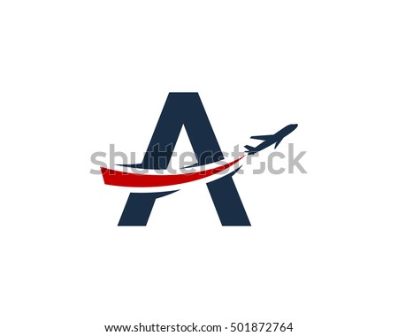 Letter A Air Travel Logo Design Template