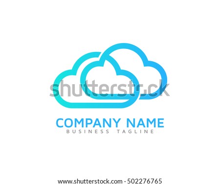 Cloud Connect Link Logo Design Template