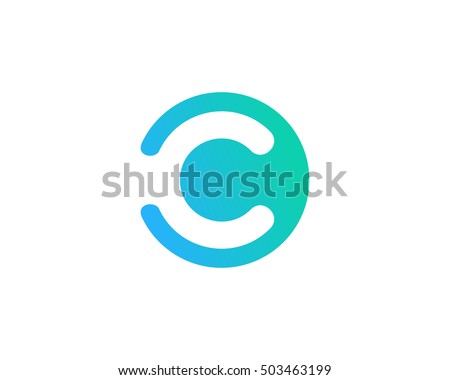 Letter C Negative Space Logo Design Template