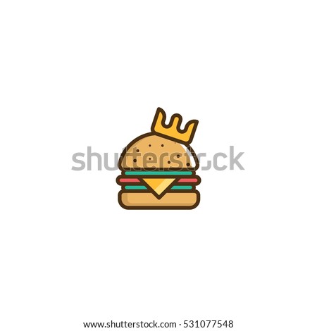 King Burger Vector Logo Design Element