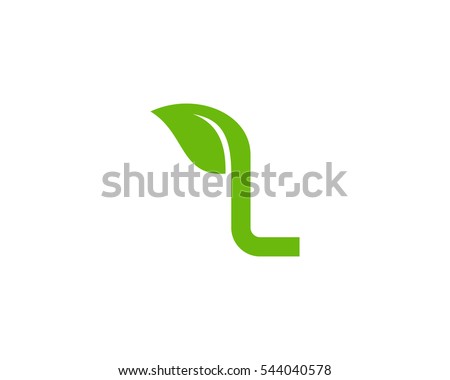 Letter L Leaf Logo Design Template Element