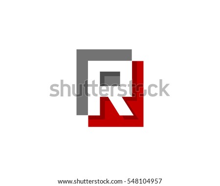 Letter R Negative Space Logo Design Element