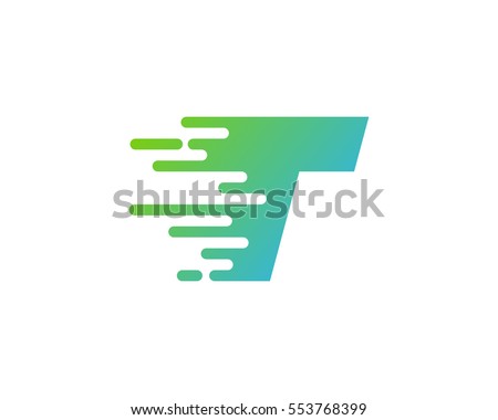 Letter T Speed Logo Design Element
