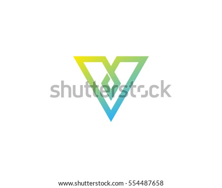 Letter V Line Arrow Logo Design Element