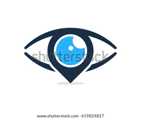 Eye Pin Icon Logo Design Element