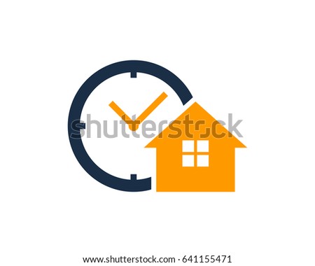 Time House Icon Logo Design Element