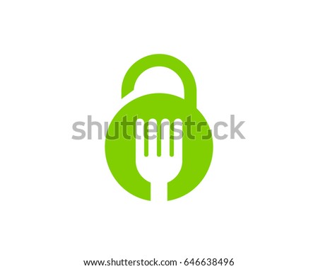 Food Security Lock Icon Logo Design Element