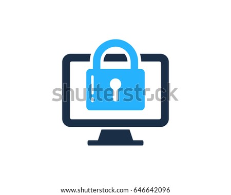 Security Computer Lock Icon Logo Design Element