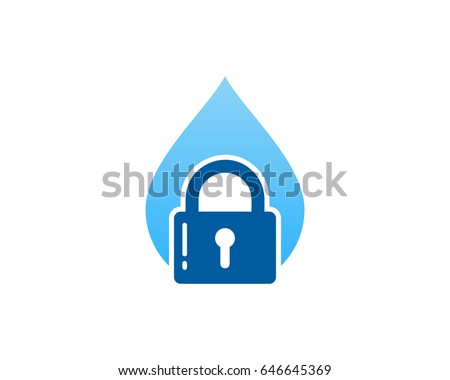 Security Water Lock Icon Logo Design Element