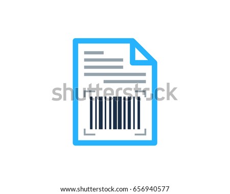 Paper Barcode Icon Logo Design Element