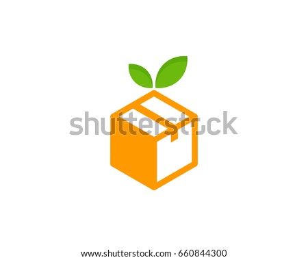 Fruit Box Icon Logo Design Element